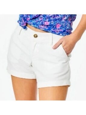 Lilly Pulitzer Callahan White Rolled-Hem cotton Shorts size 16 nwt